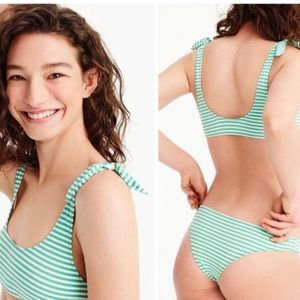J. Crew playa striped tie shoulder cheeky bikini
